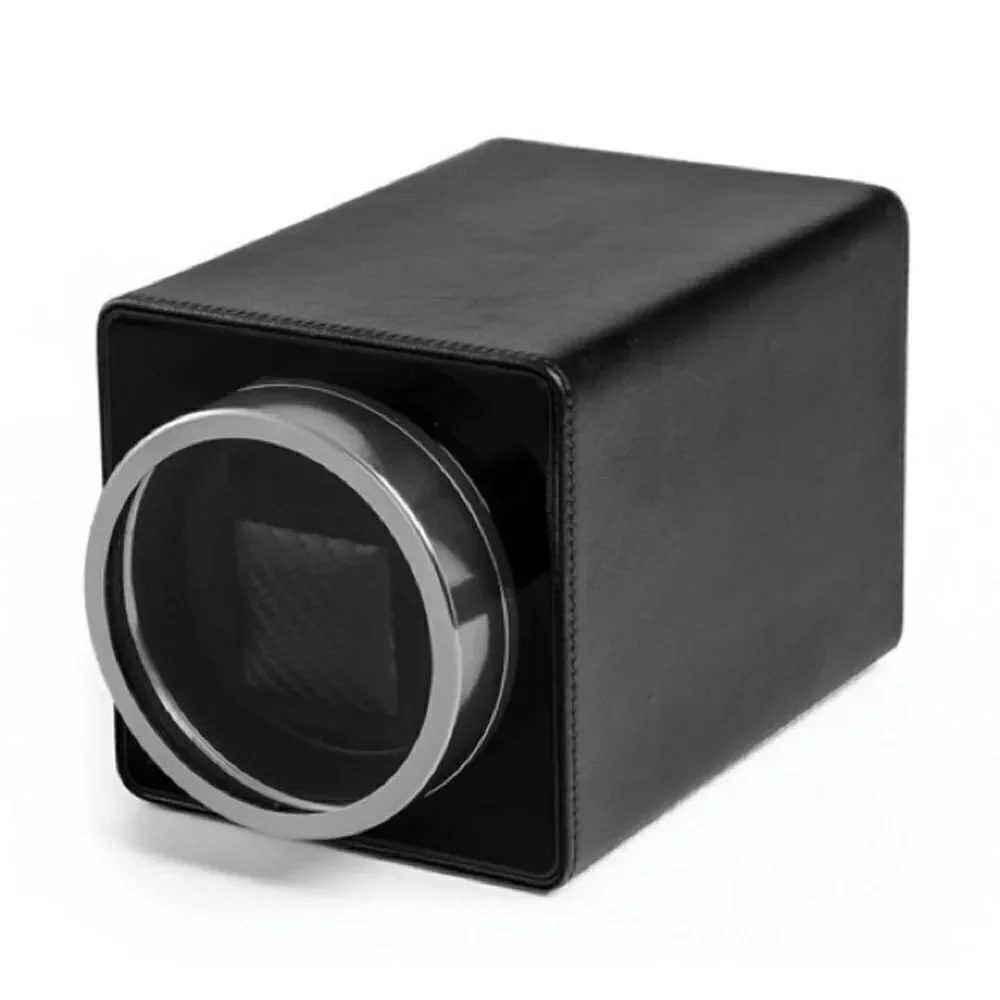 Brand new Rotations Black Faux Leather Velveteen Lined 1-Watch Winder